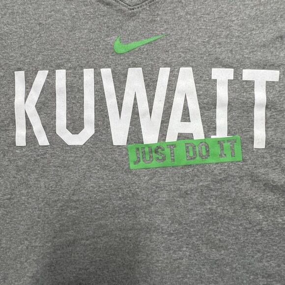Nike Dri-Fit Kuwait T-Shirt Women's Large Gray V-Neck Country Just Do It - Picture 2 of 6